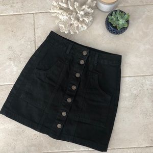 Stradivarius Black High Waisted Skirt